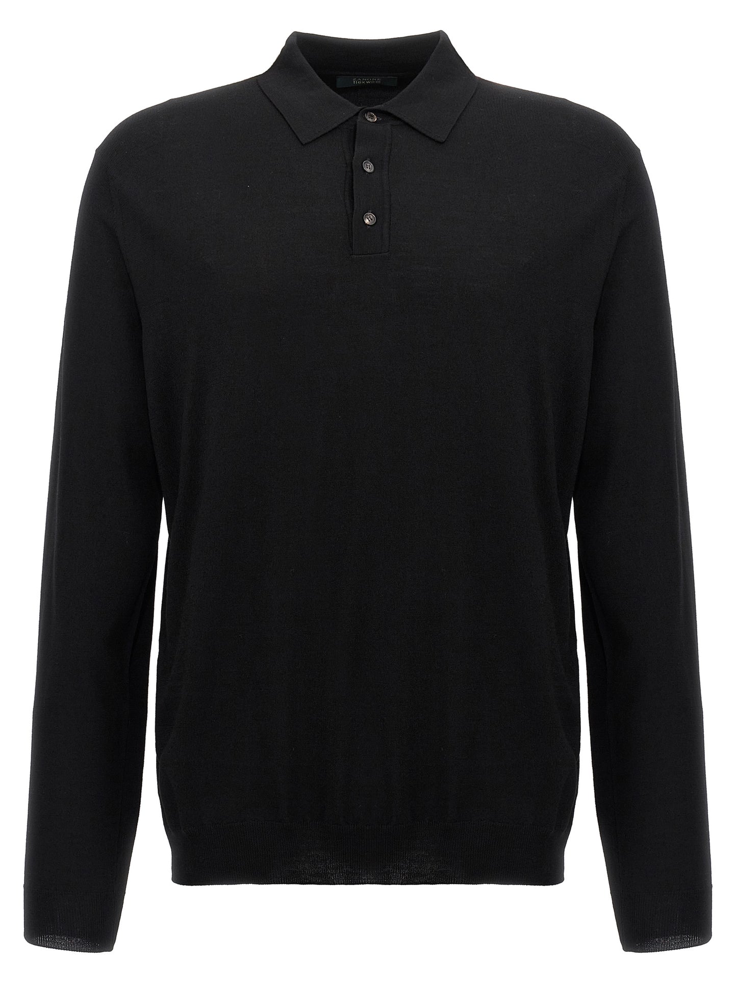 ZANONE Black Virgin Wool Polo Shirt