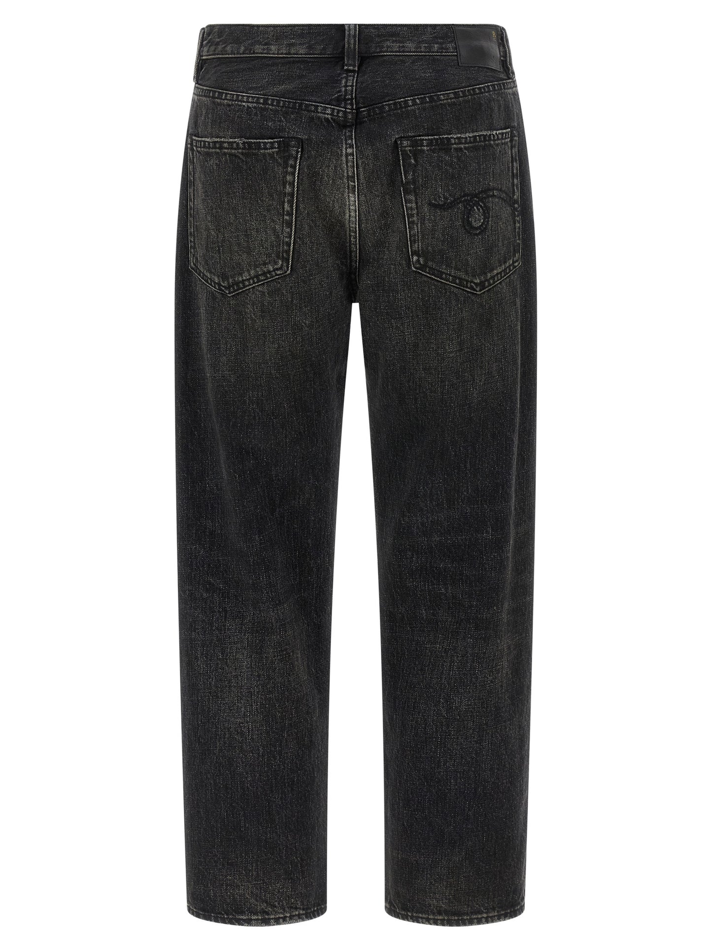 R13 Black Cotton Straight-Leg Jeans