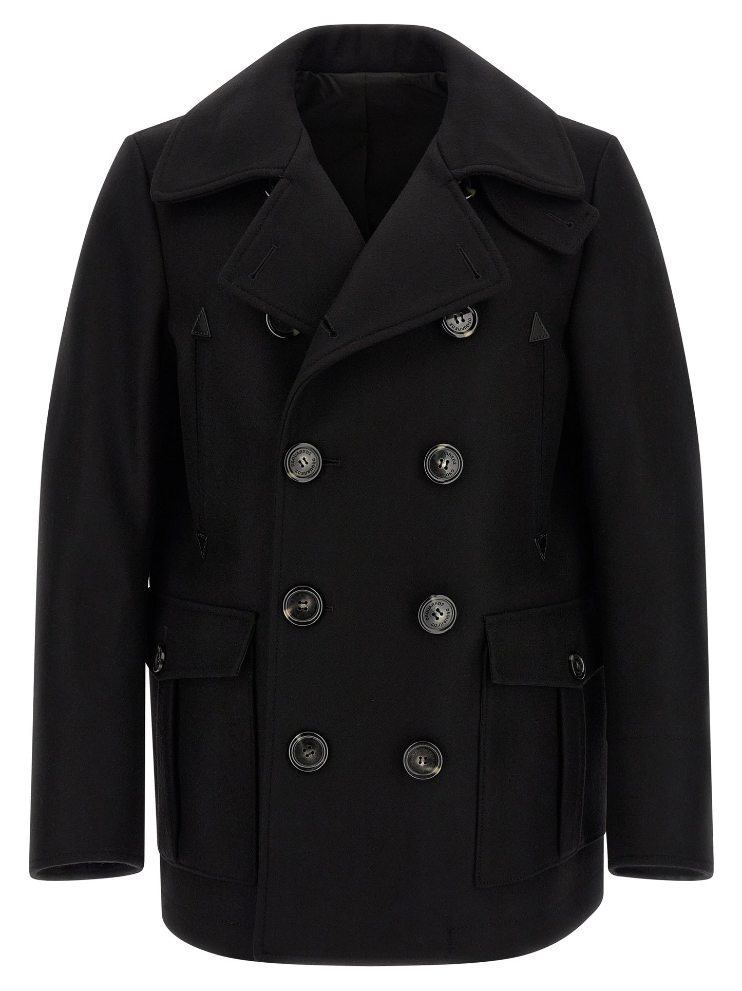 Dsquared² Black Wool Coat