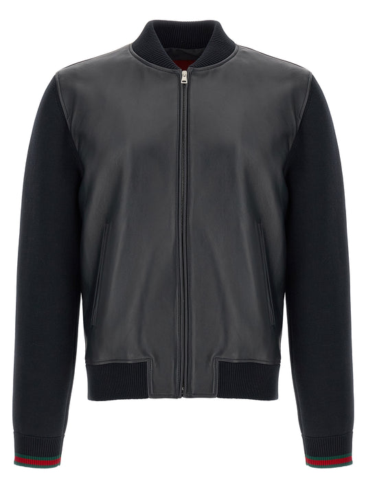 Gucci Blue Lamb Leather Leather Jacket