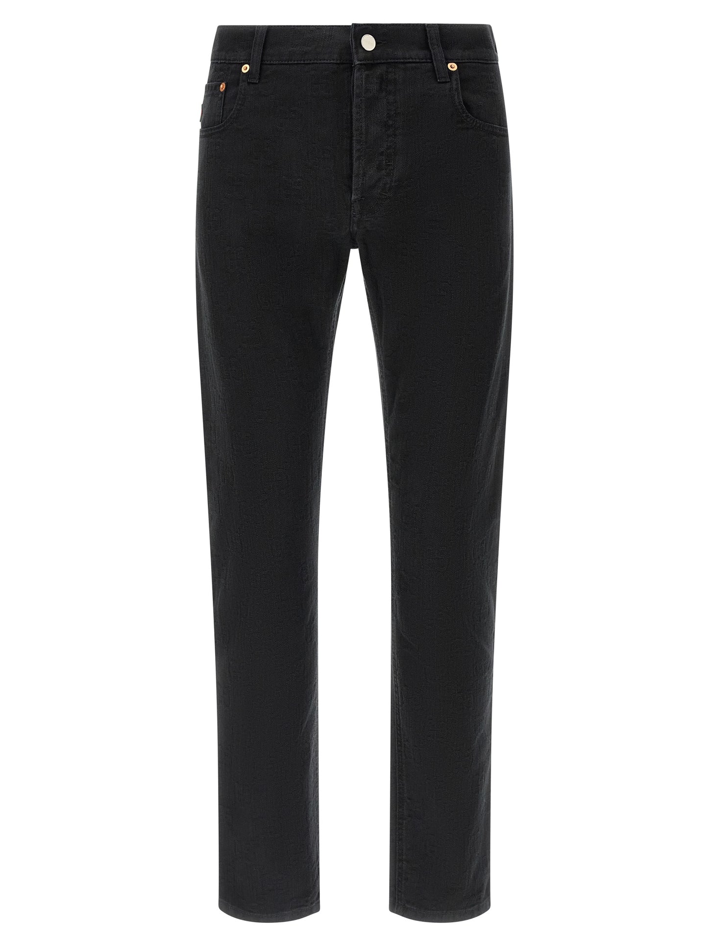 Gucci Black Cotton Straight-Leg Jeans