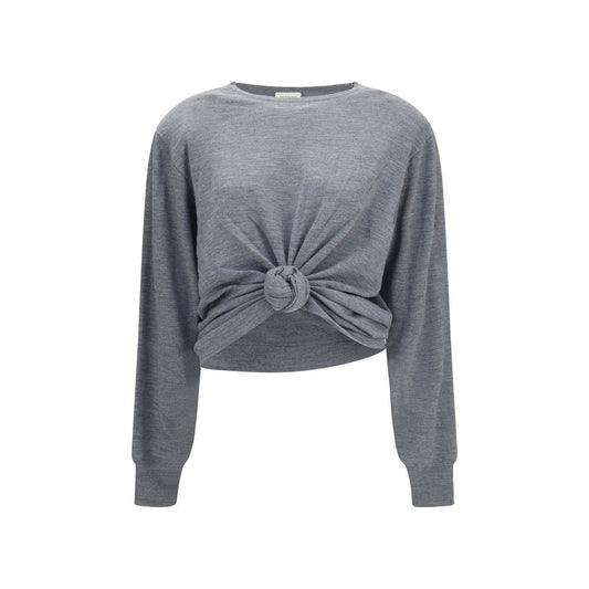 Magda Butrym Gray Wool Oves Aries Long Sleeve T-Shirt