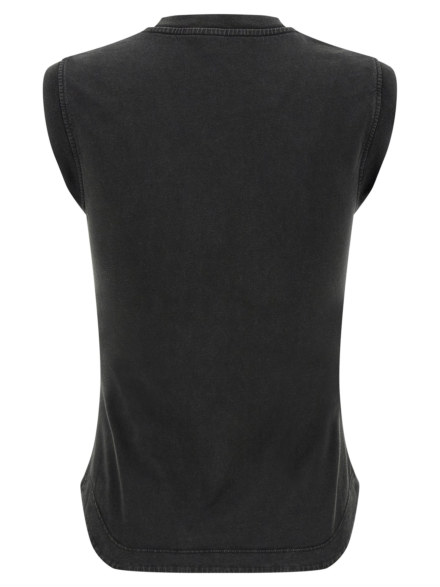 The Attico Black Cotton Sleeveles T-Shirt