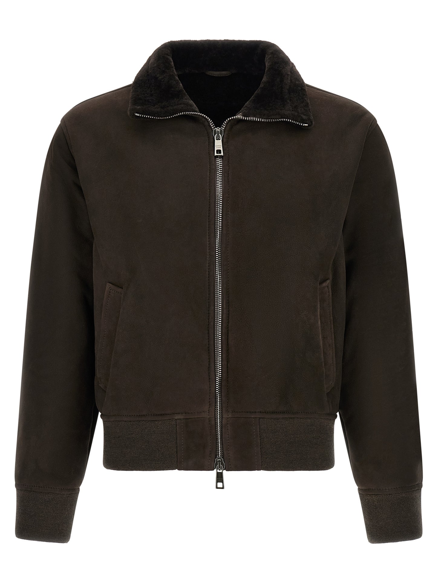 GIORGIO BRATO Brown Lamb Leather Leather Jacket