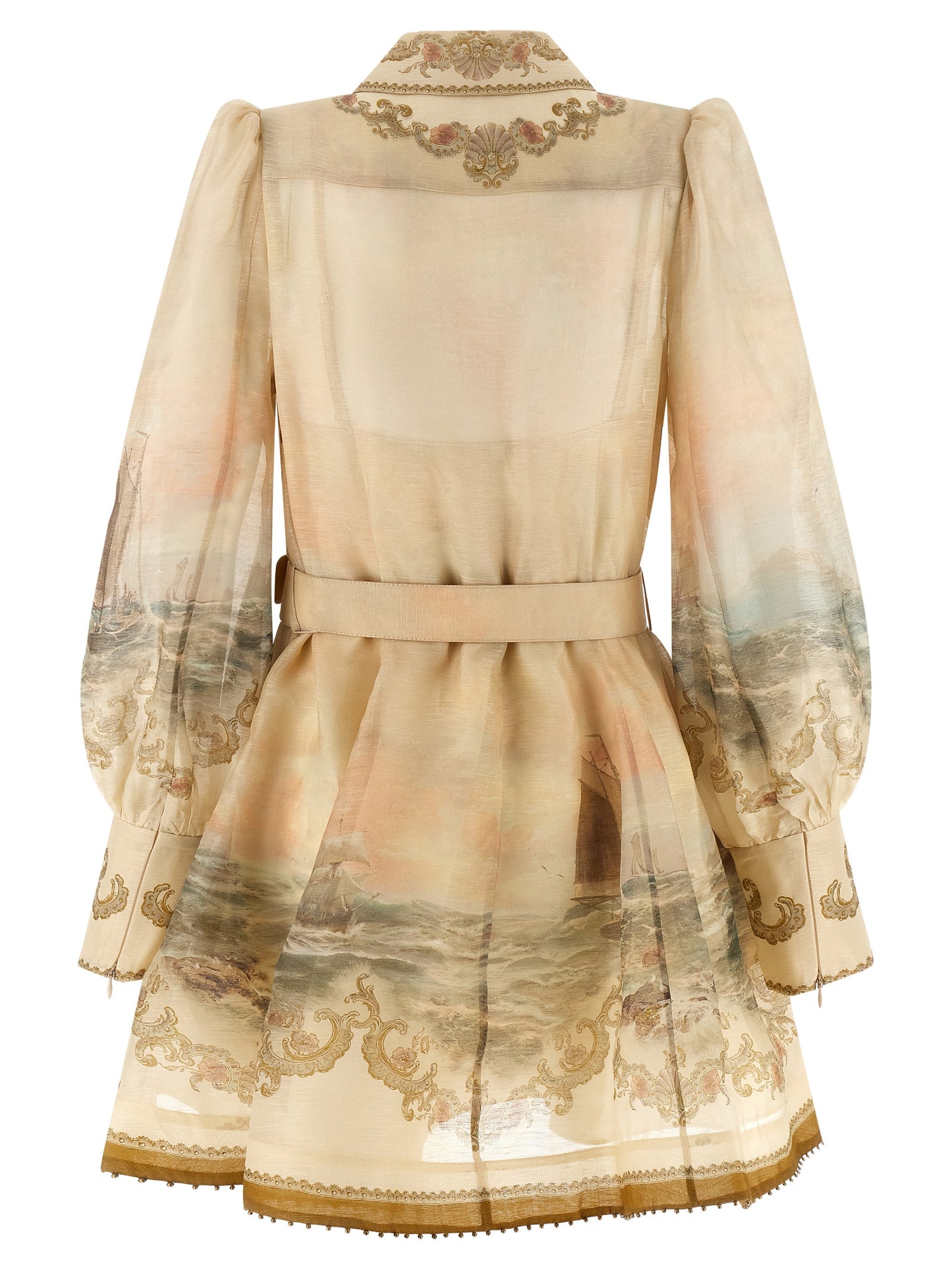 Zimmermann Beige Linen Short Dress