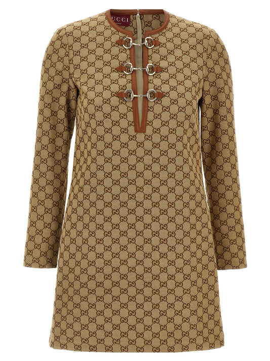 Gucci Beige Cotton Short Dress