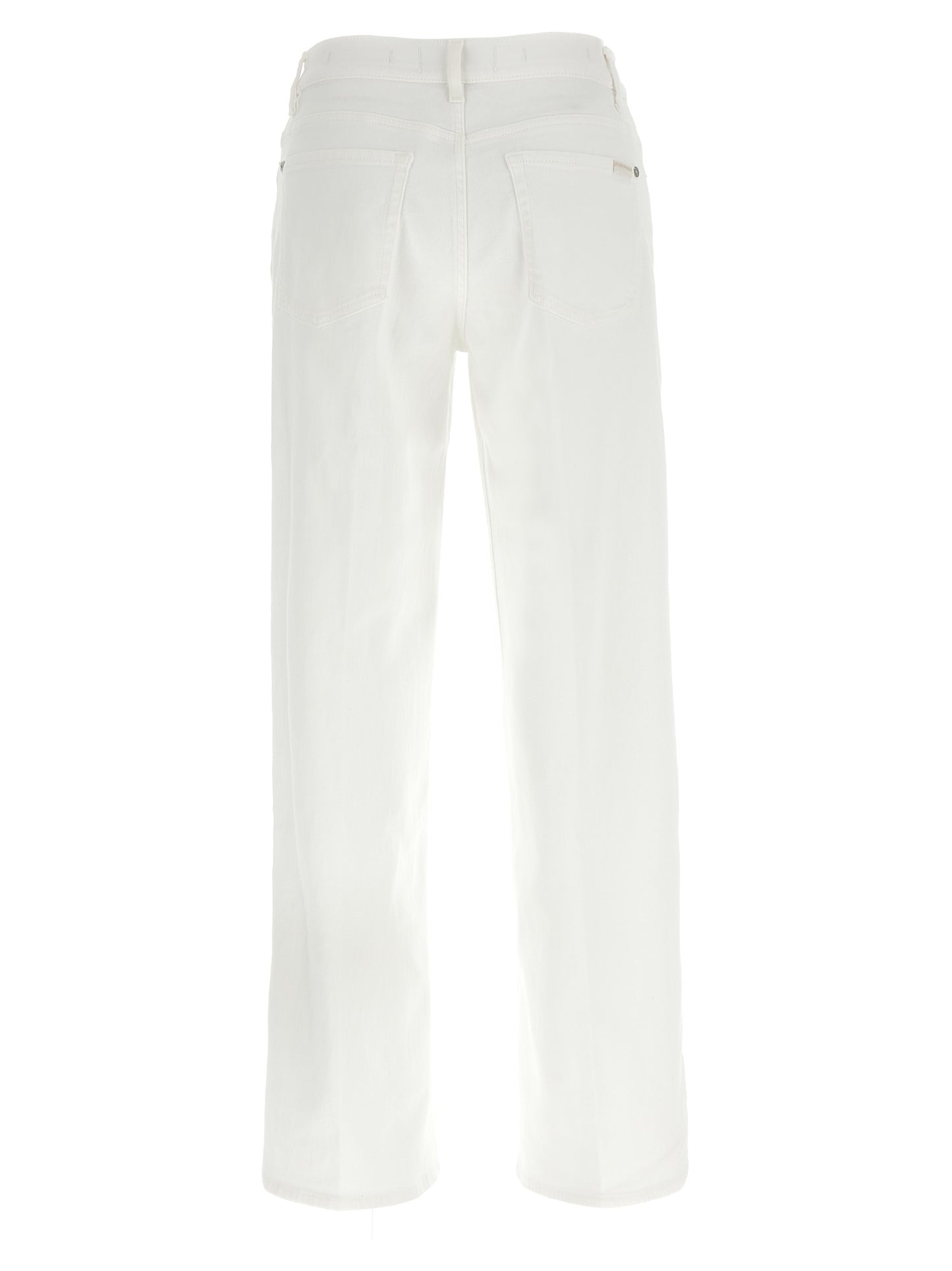 7 For All Mankind White Cotton Straight-Leg Jeans