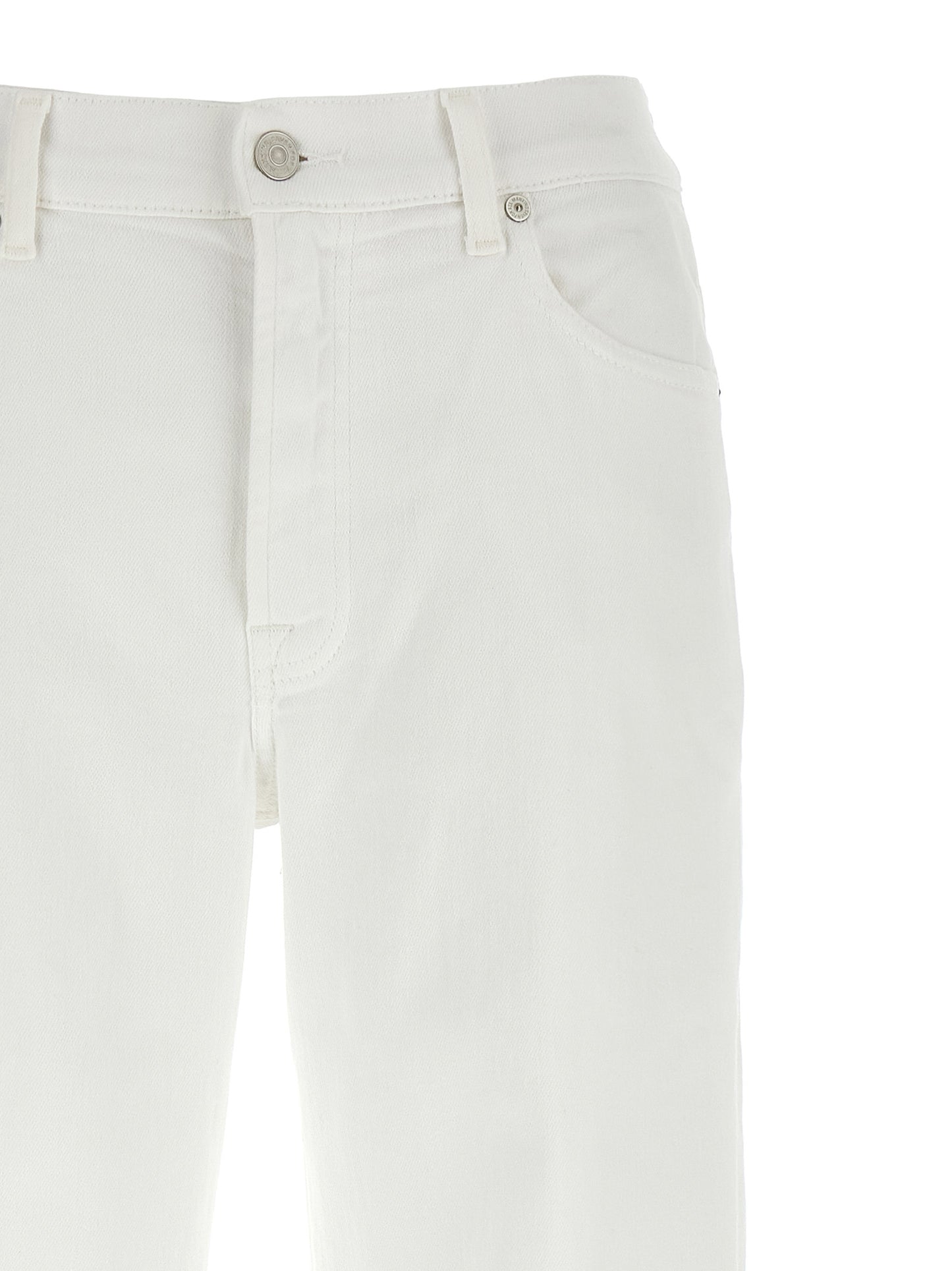 7 For All Mankind White Cotton Straight-Leg Jeans