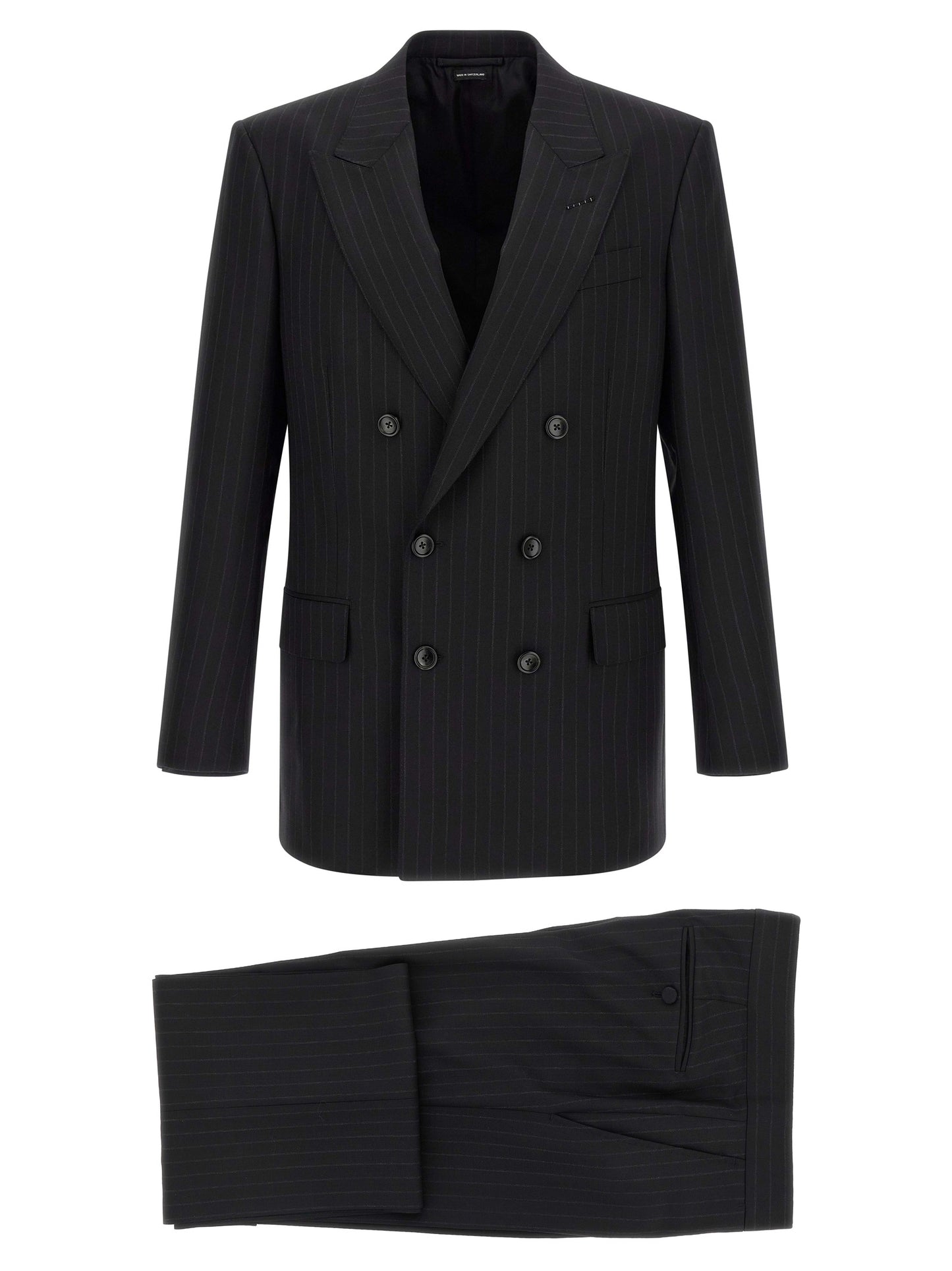 Tom Ford Black Wool Two-Piece Suit