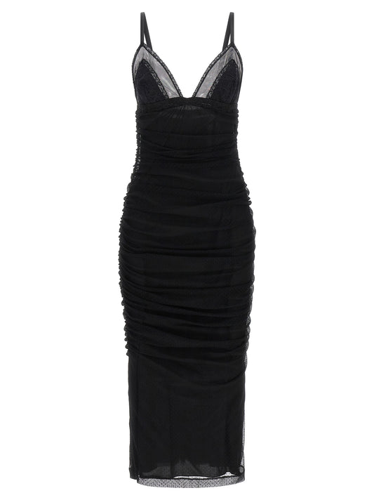 Dolce & Gabbana Black Polyamide Midi Dress