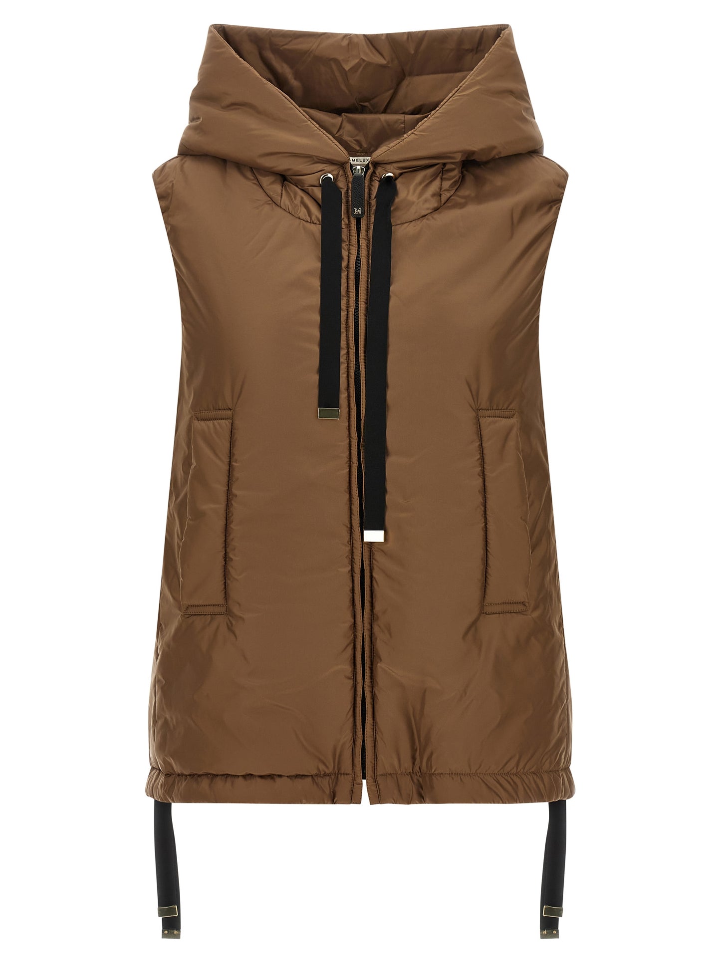 Max Mara Brown Polyester Sleeveless Jacket