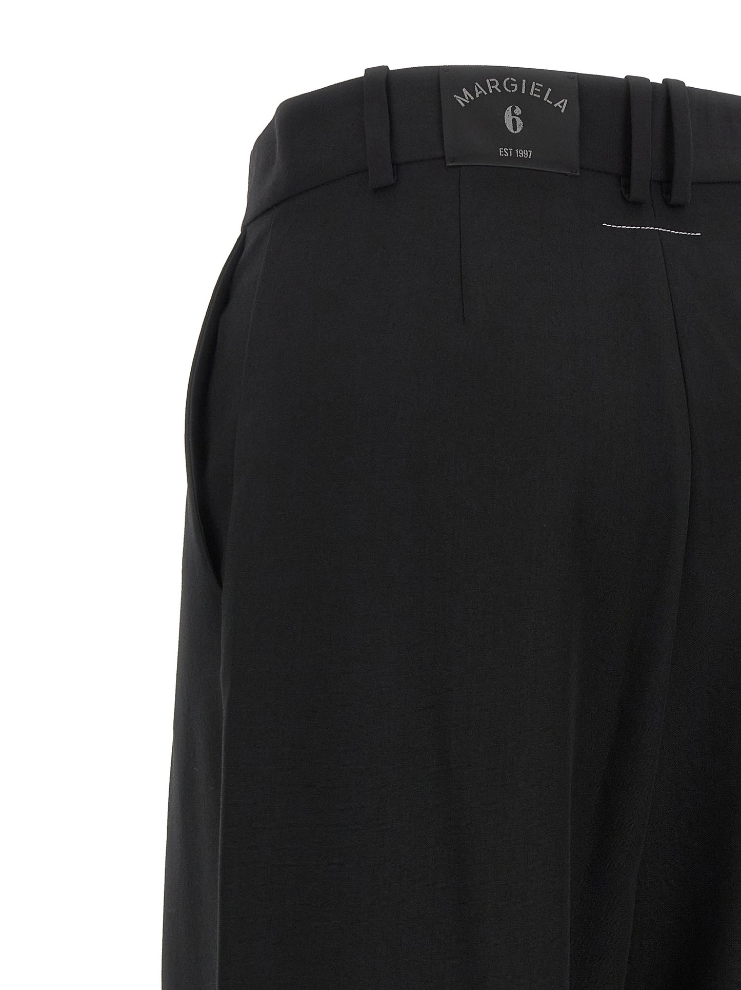 MM6 Maison Margiela Black Polyester Casual Pants