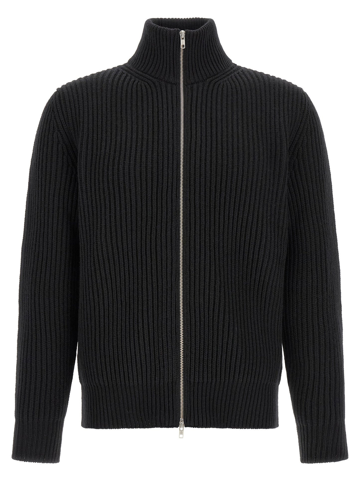 MM6 Maison Margiela Black Wool Full-Length Jacket