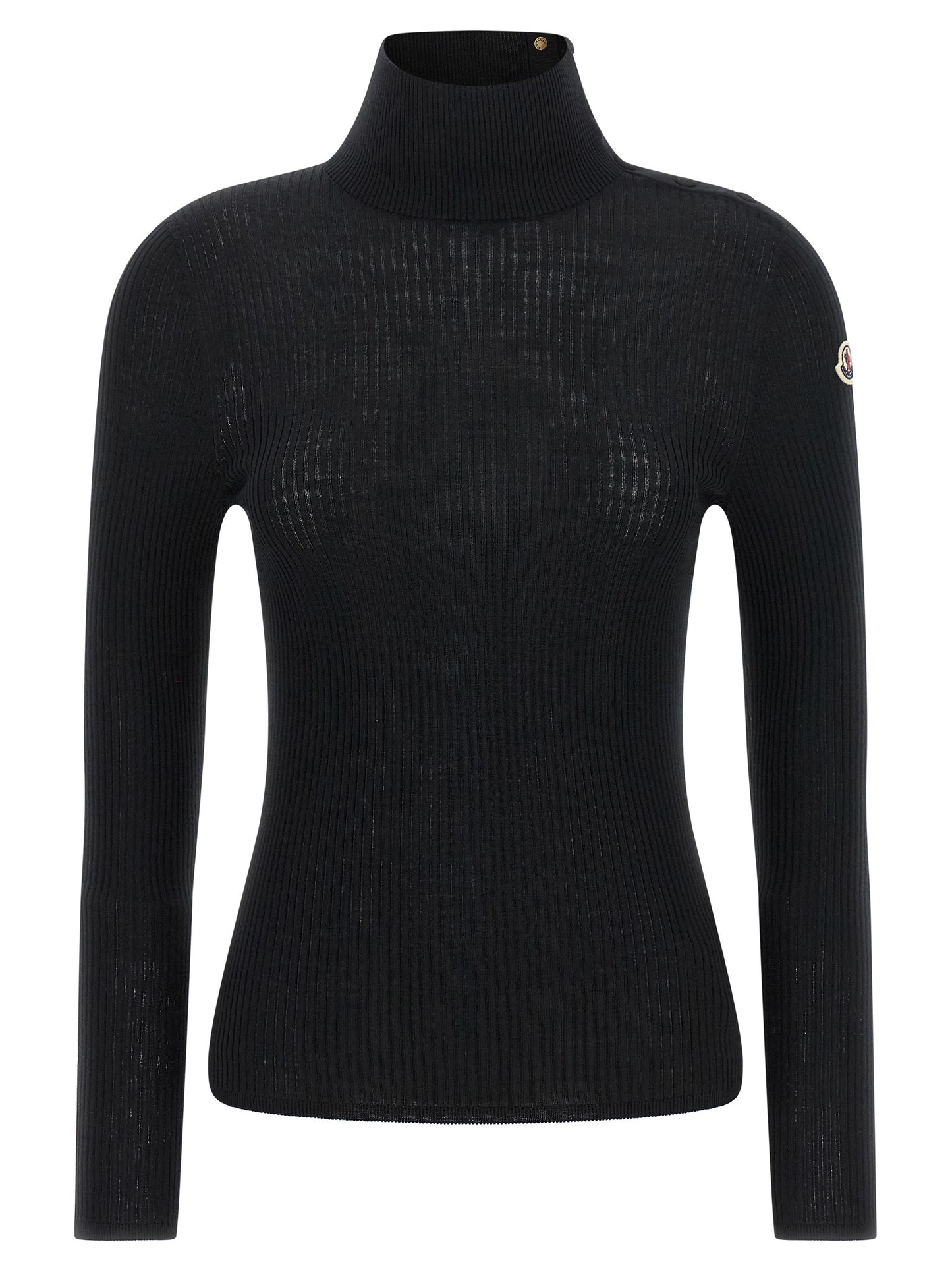 Moncler Black Virgin Wool Cardigan