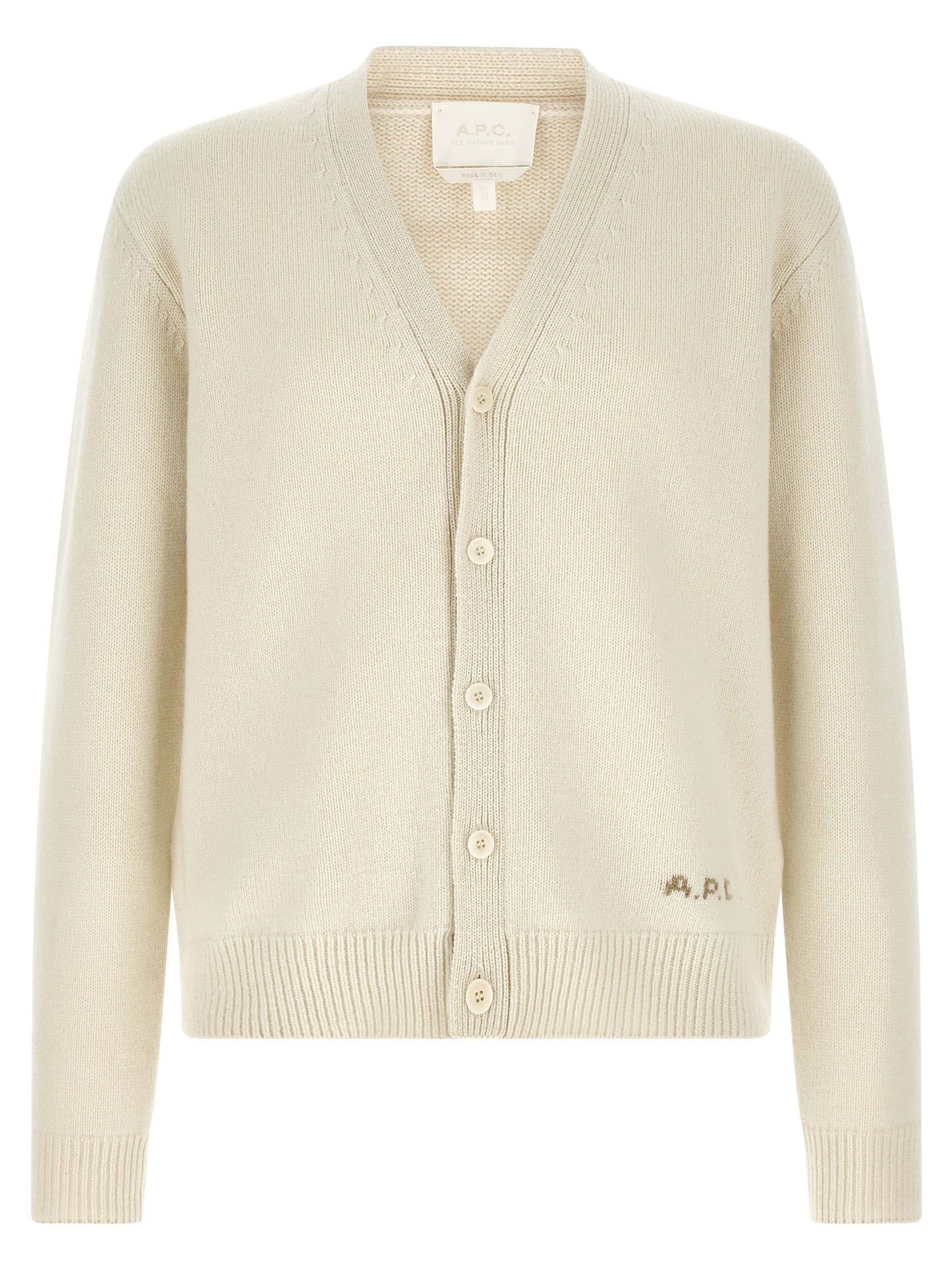A.P.C. White Wool Cardigan