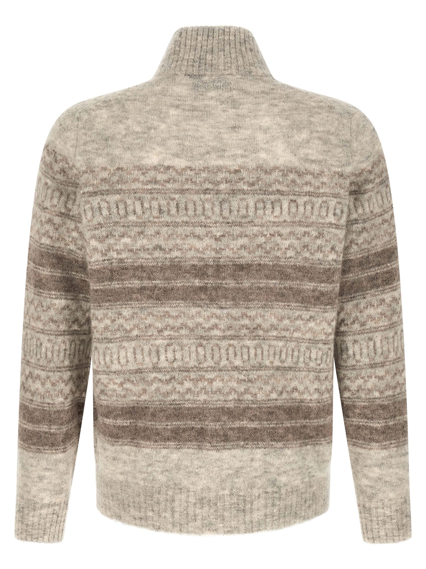 Brunello Cucinelli Beige Alpaca Leather Cardigan
