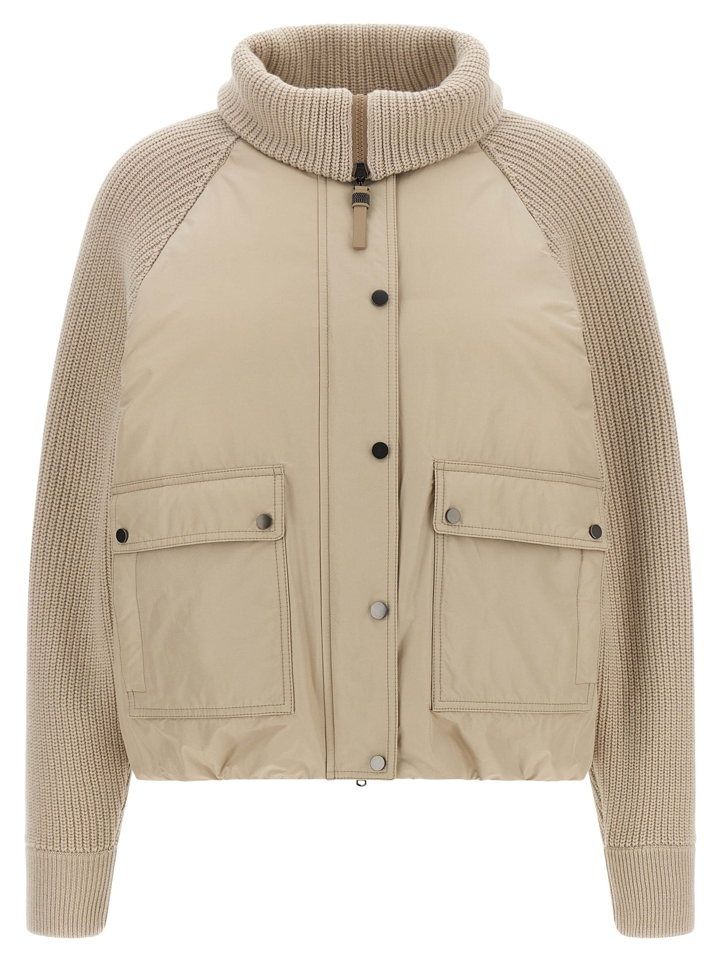 Brunello Cucinelli Beige Cotton Full-Length Jacket