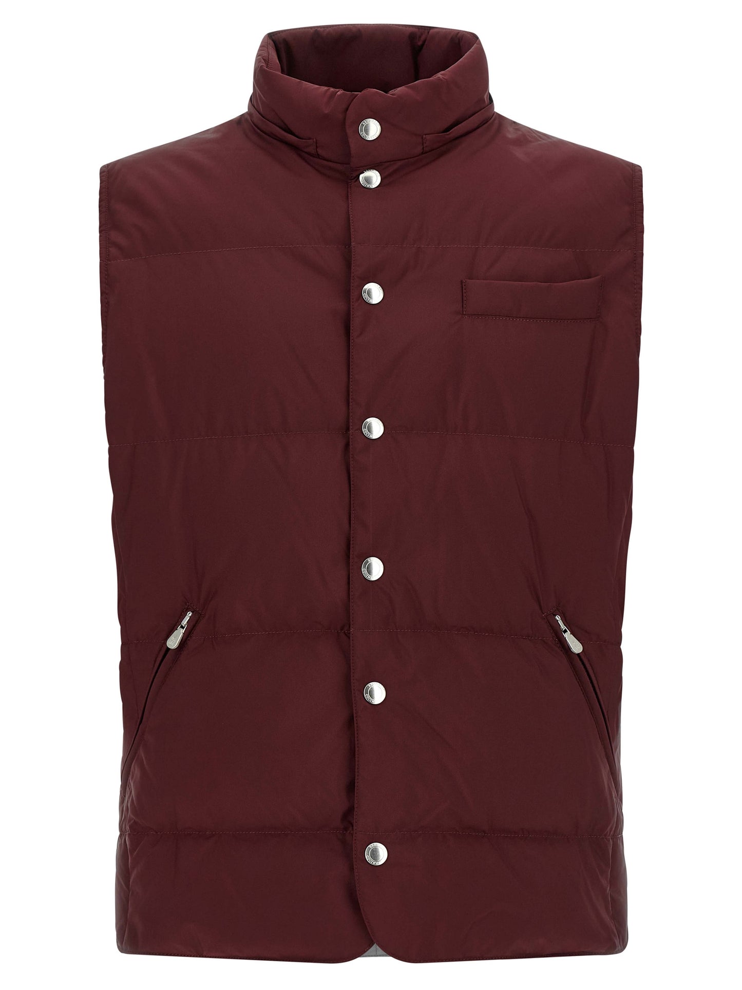 Brunello Cucinelli Bordeaux Polyester Sleeveless Jacket