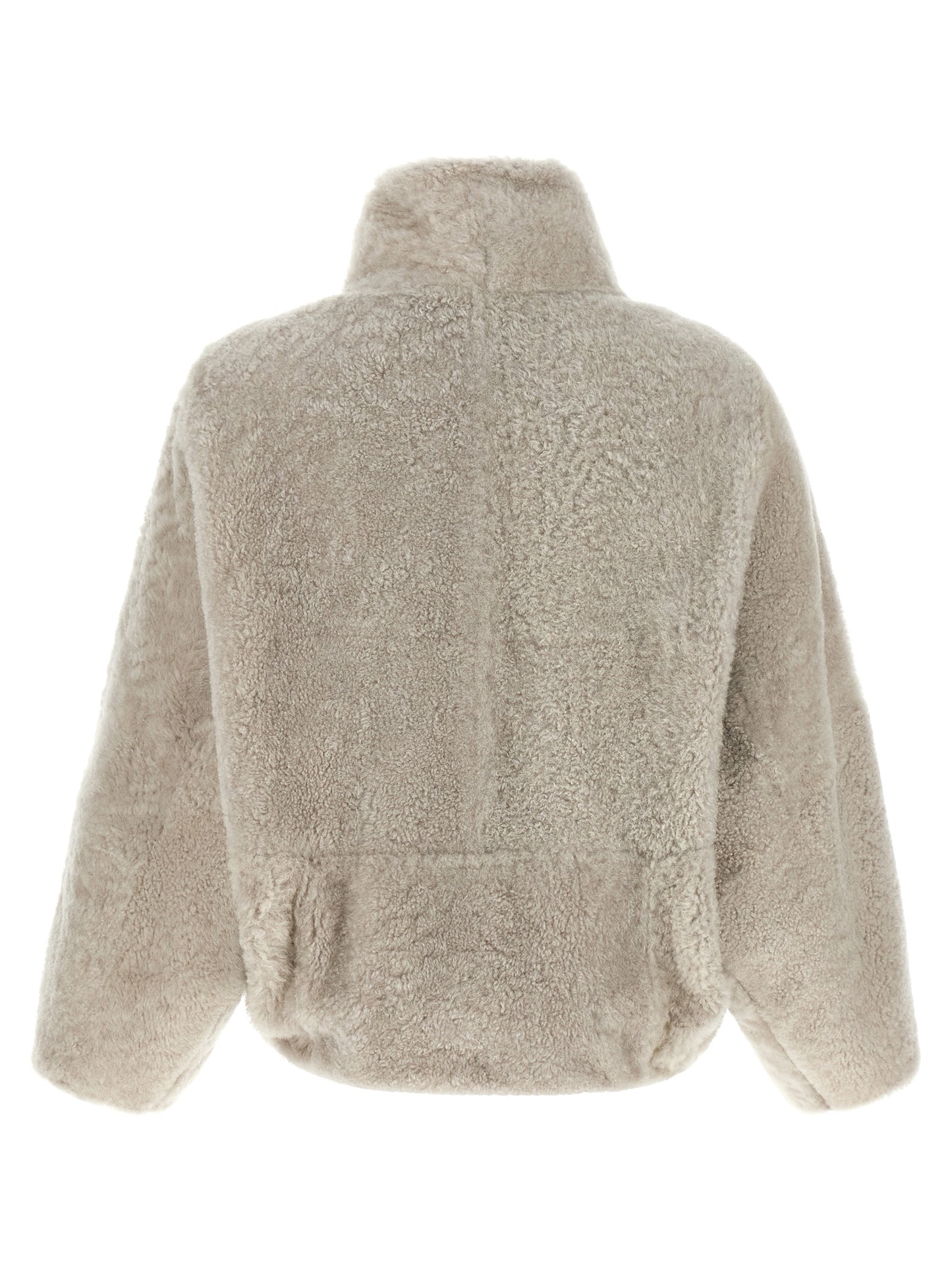 Brunello Cucinelli Beige Lamb Leather Full-Length Jacket