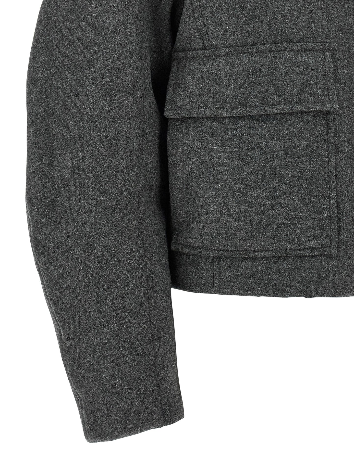 Brunello Cucinelli Gray Virgin Wool Full-Length Jacket