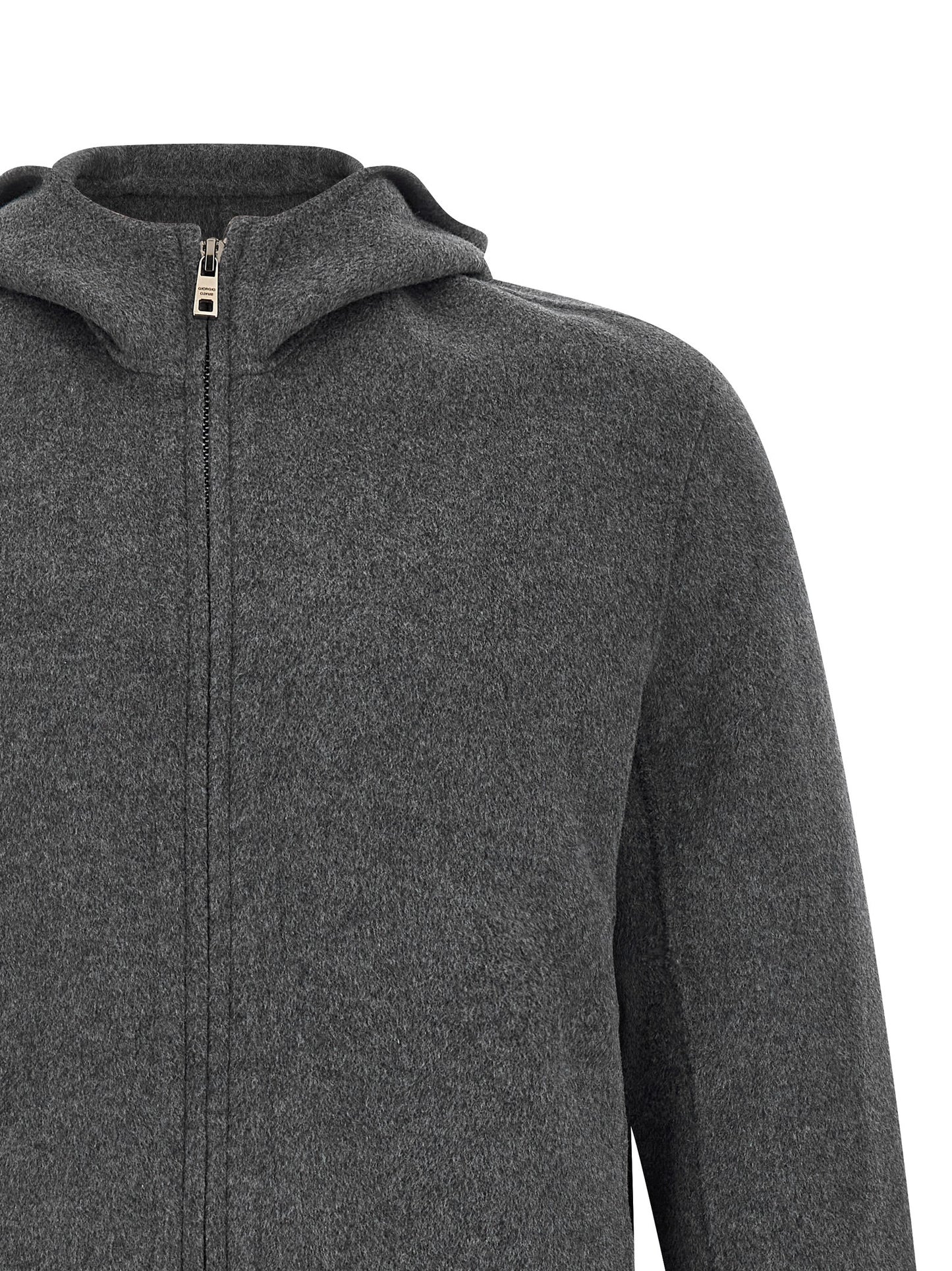 GIORGIO BRATO Gray Wool Full-Length Jacket