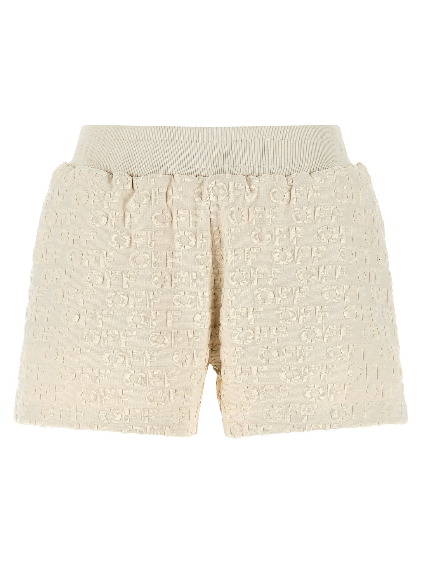 Off-White Beige Cotton Bermuda Shorts