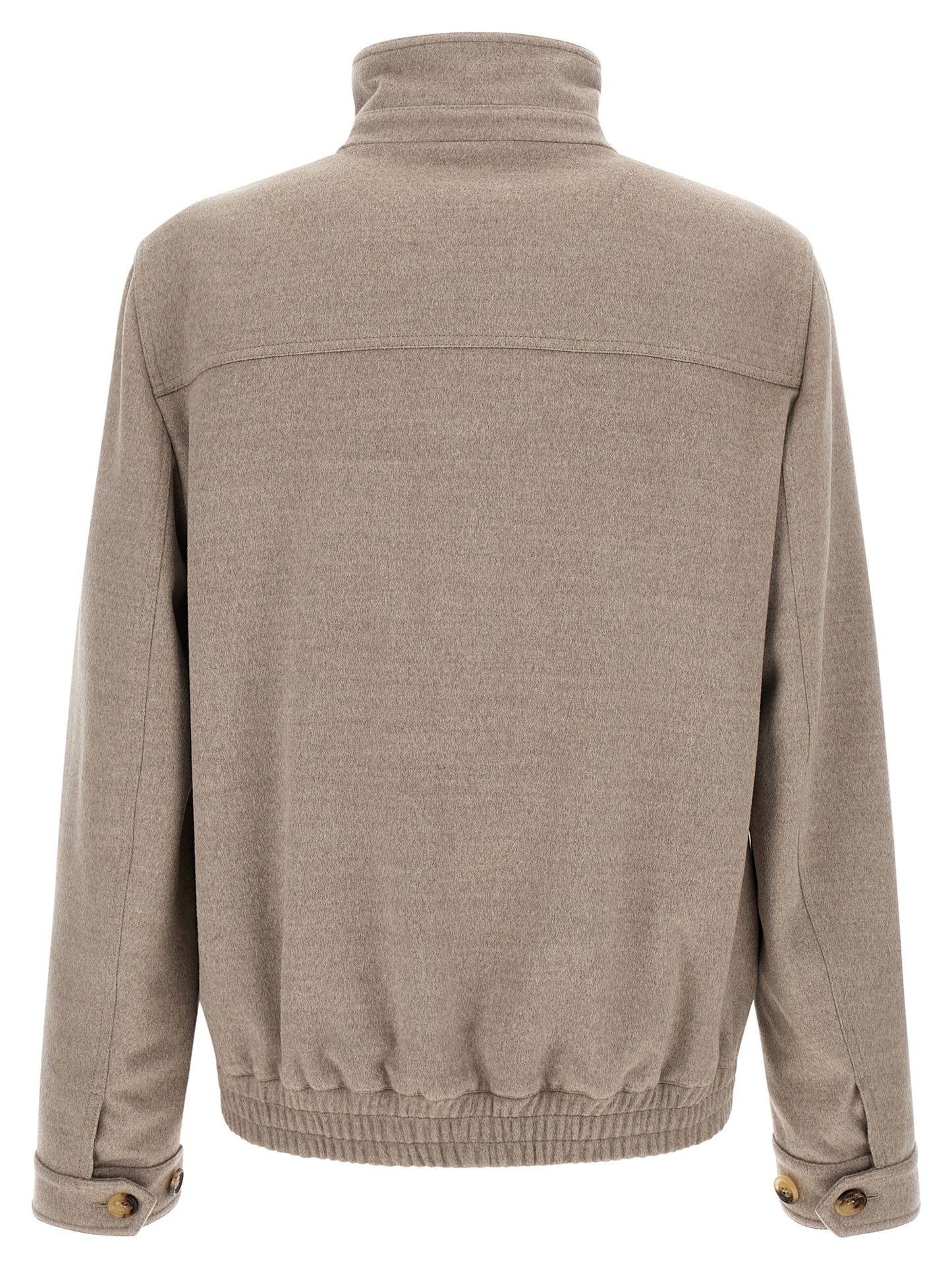 Brunello Cucinelli Beige Virgin Wool Bomber