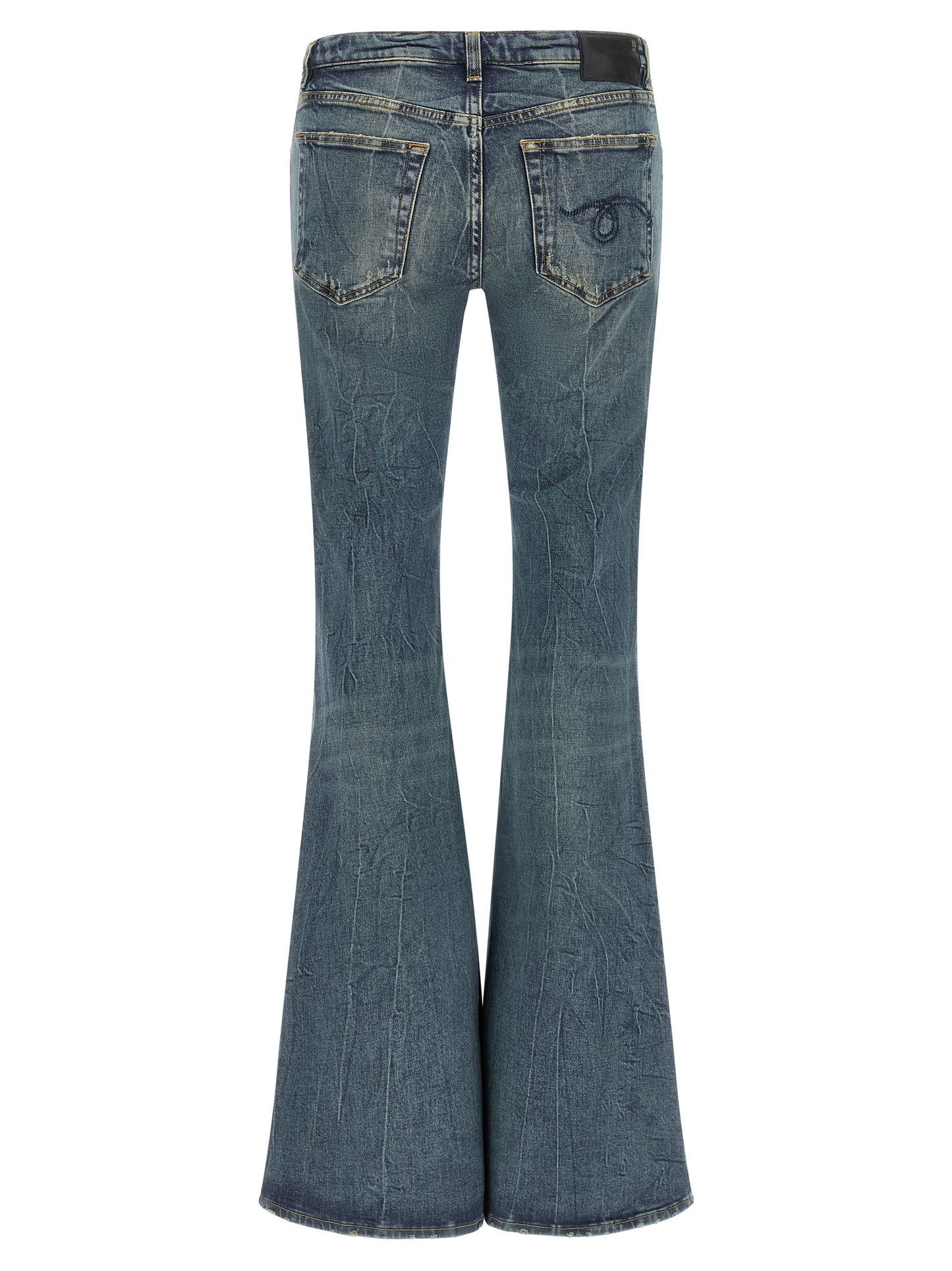 R13 Blue Cotton Flared Jeans