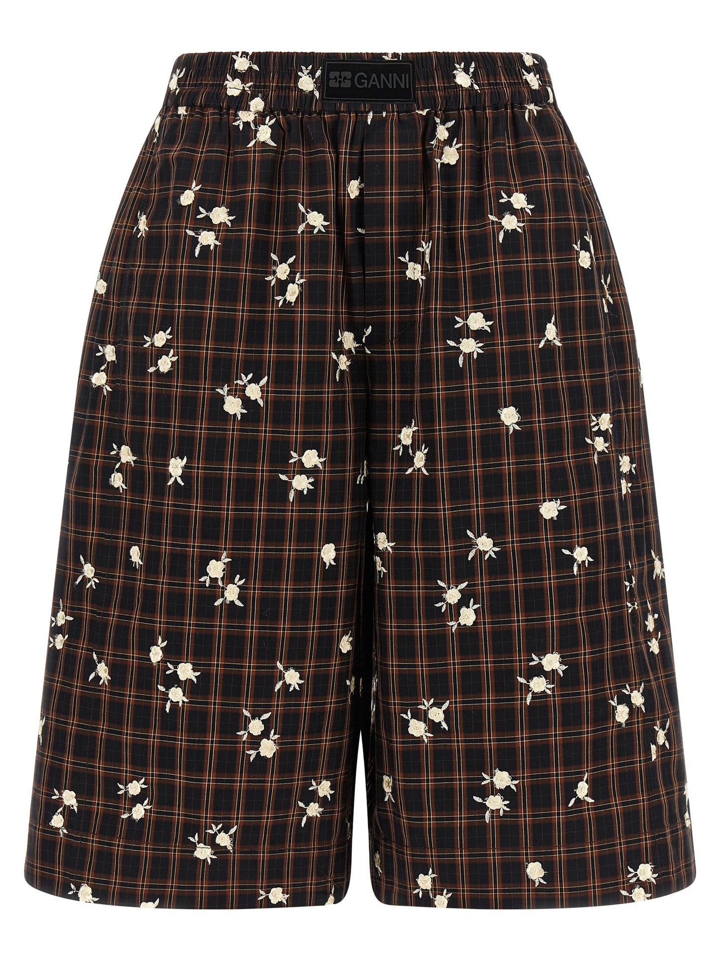 Ganni Brown Organic Cotton Bermuda Shorts
