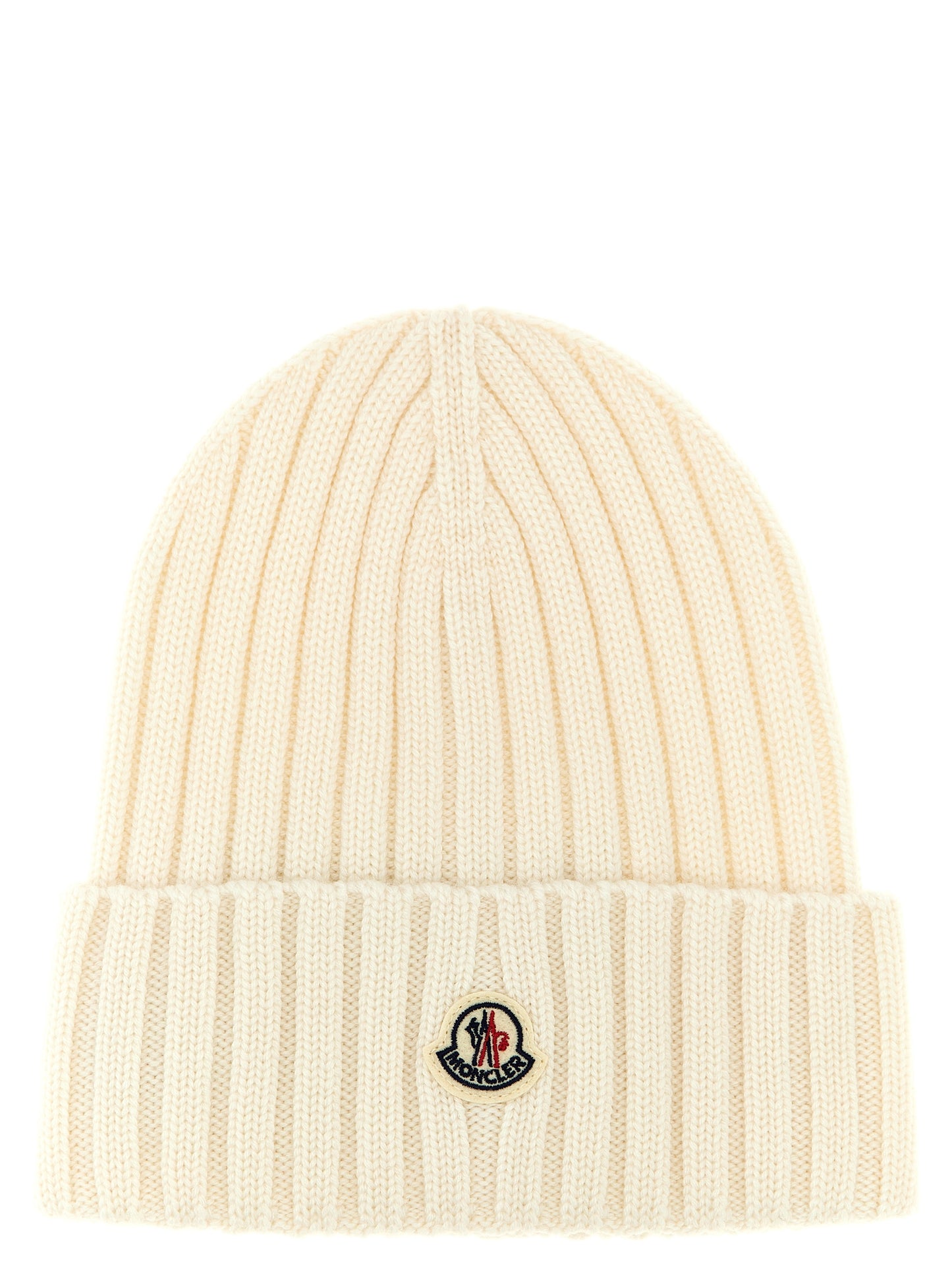 Moncler White Virgin Wool Beanie
