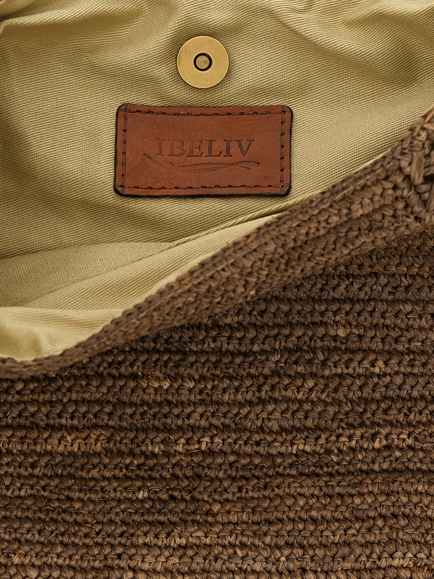 Ibeliv Brown Raffia Shoulder Bag