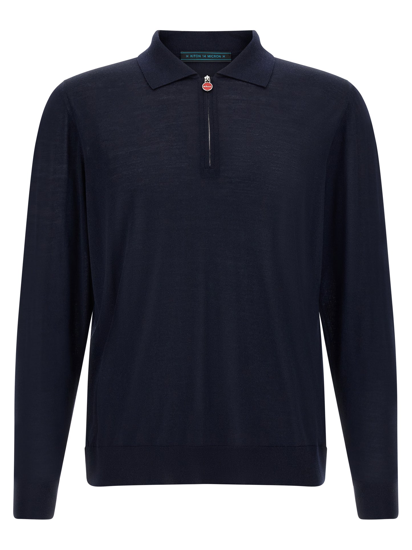 Kiton Blue Wool Polo Shirt