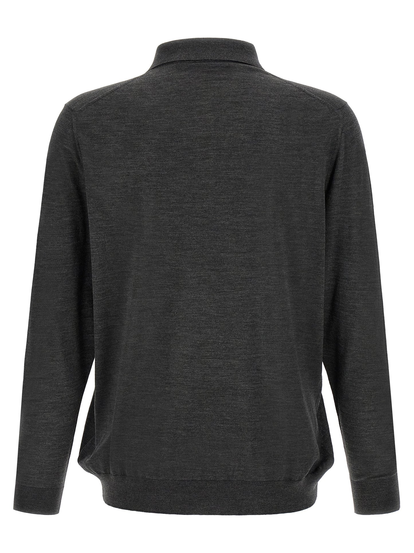 Kiton Gray Wool Polo Shirt