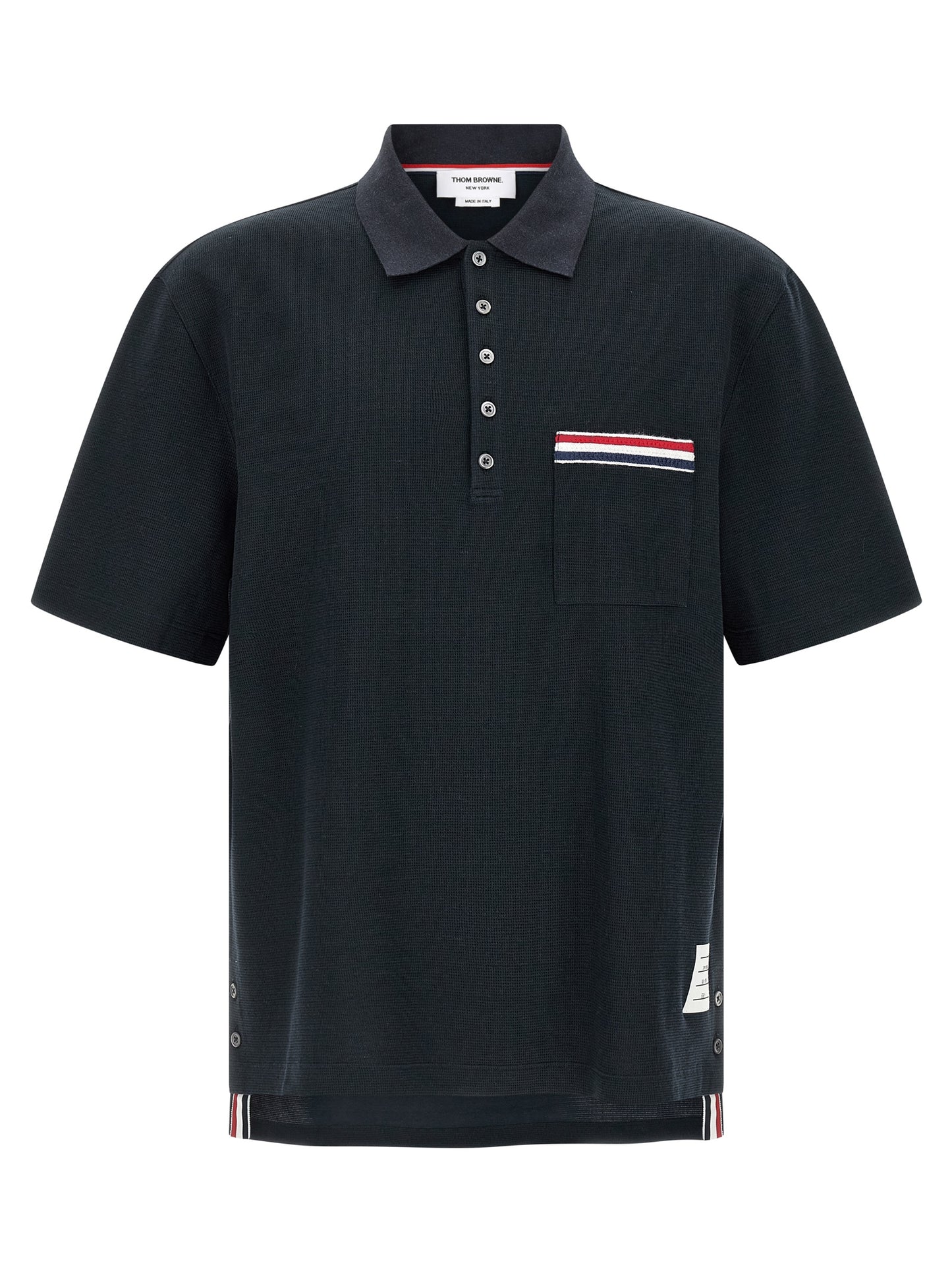 Thom Browne Blue Cotton Polo Shirt
