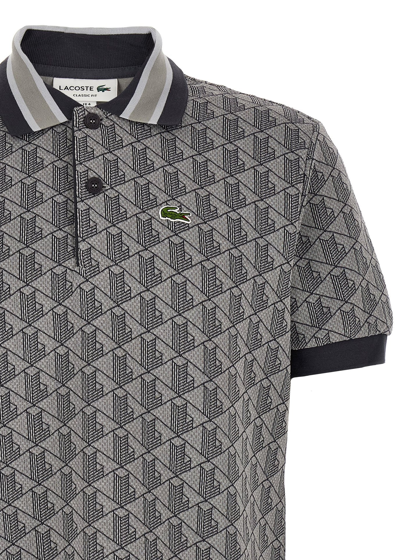 Lacoste Gray Polyester Polo Shirt