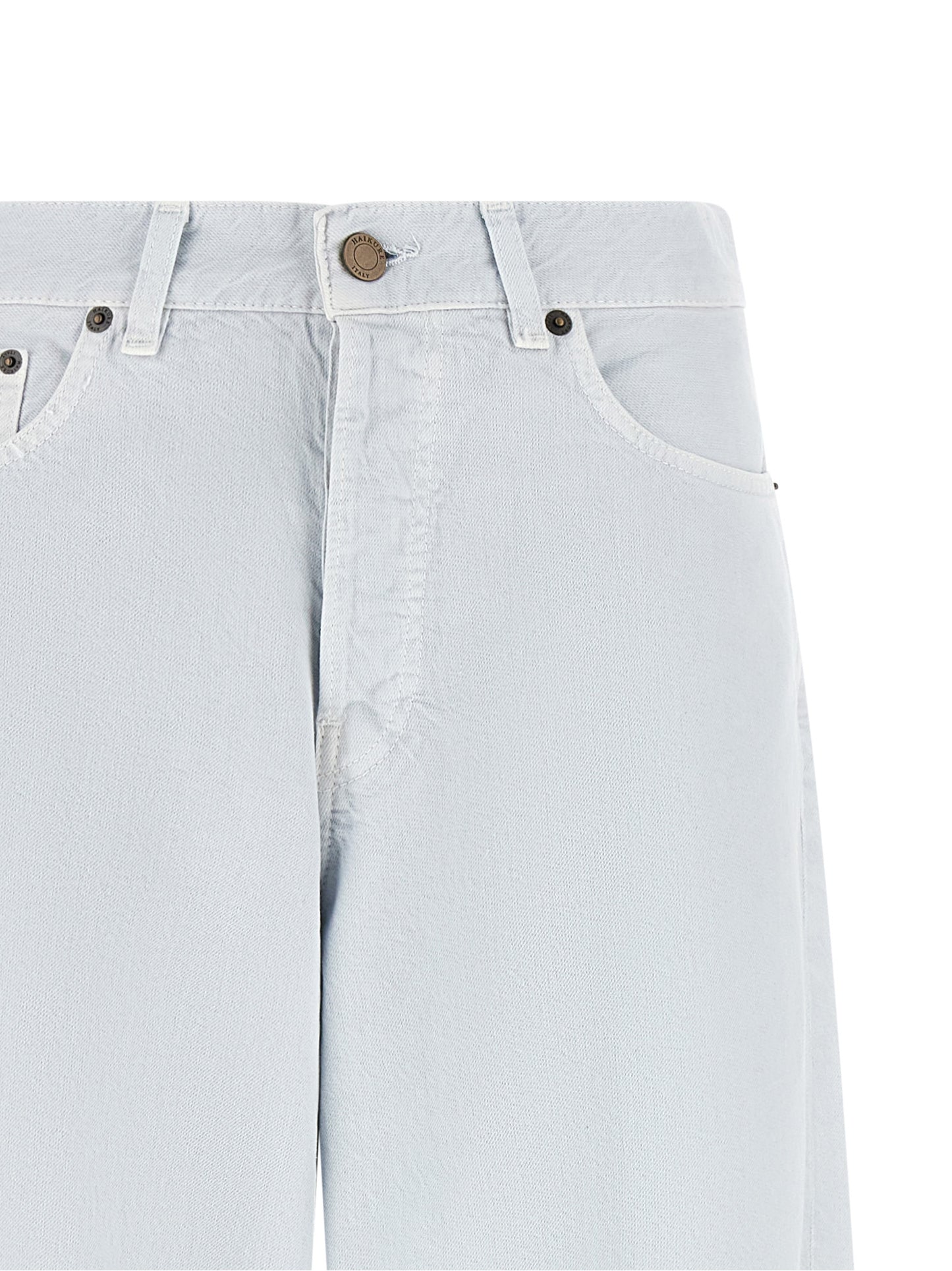 Haikure White Cotton Relaxed Fit Jeans