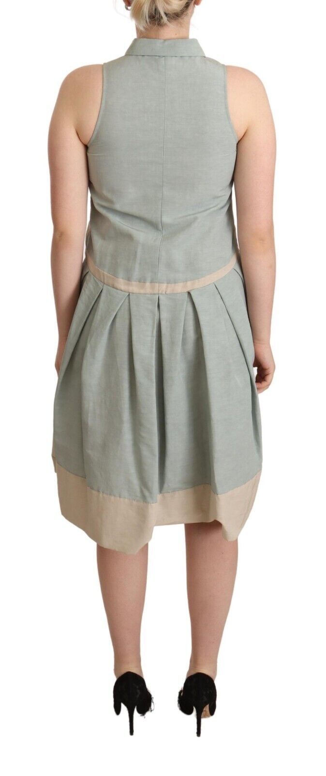 Comeforbreakfast Multicolor Collared Sleeveless Sheath Dress