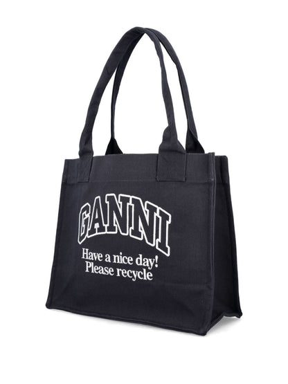 Ganni Ganni Large shopper bag with logo