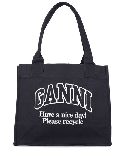 Ganni Ganni Large shopper bag with logo