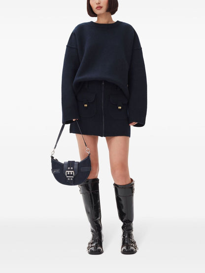 Ganni Ganni Buckle small denim cross-body bag