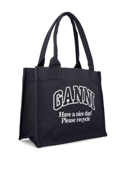 Ganni Ganni Organic cotton large tote bag