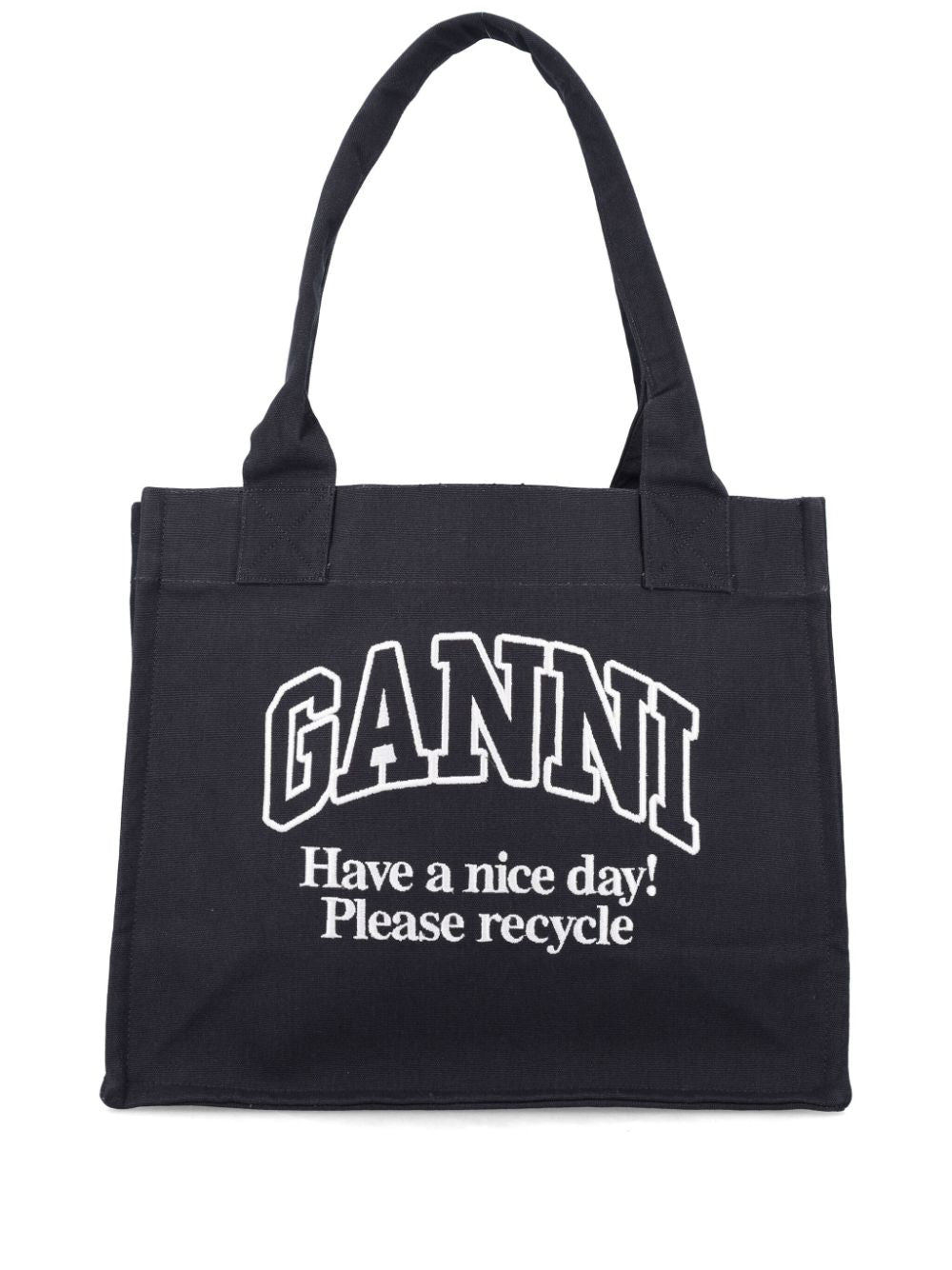 Ganni Ganni Organic cotton large tote bag