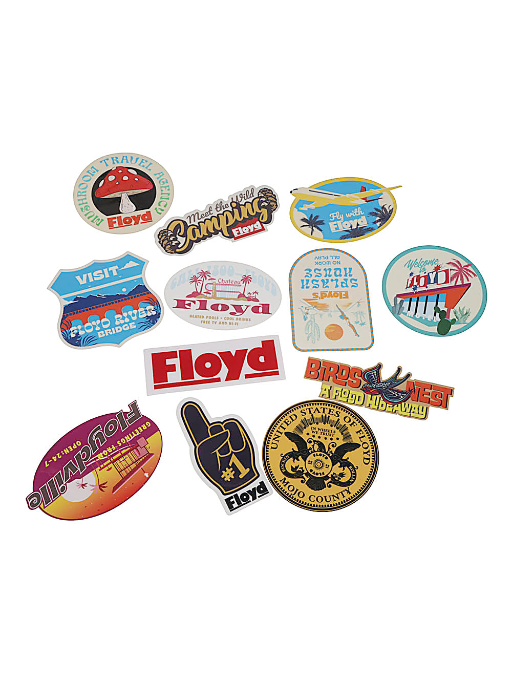 FLOYD FLOYD 032C retro travel-themed stickers set