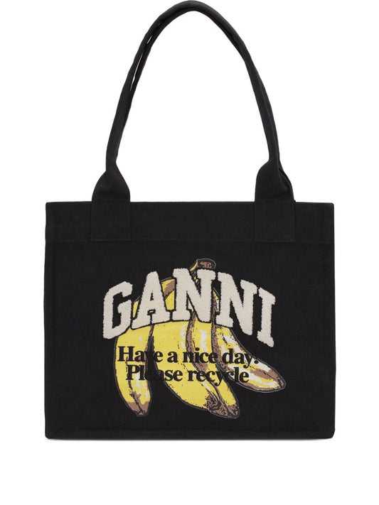 Ganni Ganni Organic cotton large tote bag