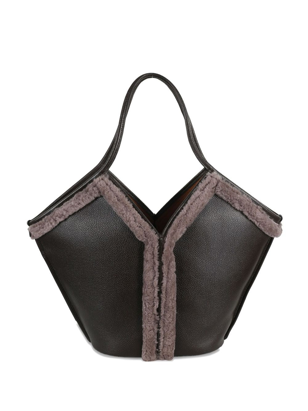 Hereu Hereu Shearling-trimmed tote bag