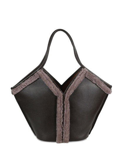 Hereu Hereu Shearling-trimmed tote bag