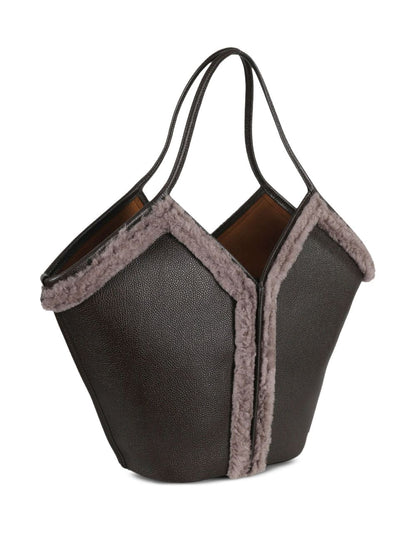 Hereu Hereu Shearling-trimmed tote bag