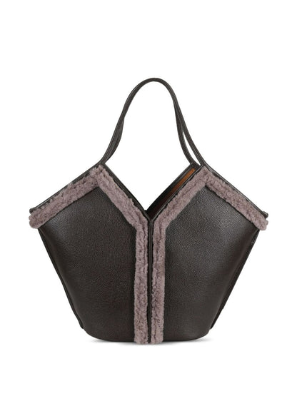 Hereu Hereu Shearling-trimmed tote bag