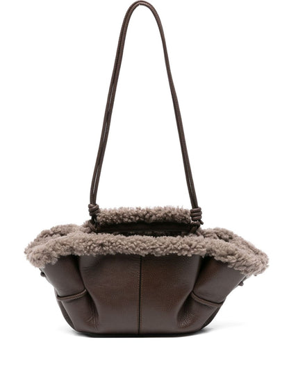 Hereu Hereu Leather shearling tote bag