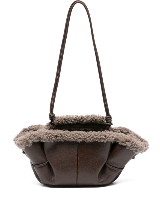Hereu Hereu Leather shearling tote bag